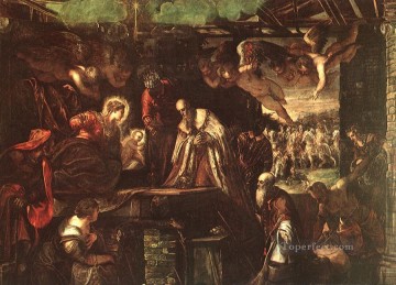 ティントレット Painting - 東方三博士の崇拝 イタリア ルネサンス ティントレット